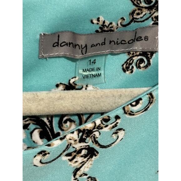 Danny And Nicole Floral ombré blues a-line dress sz 14‎ Career Cocktail Wedding - Picture 3 of 10